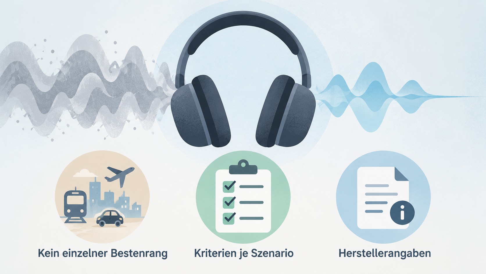 Anchor the guide in a real ANC headphone product while keeping the image neutral; do not imply it is the best choice for every reader.